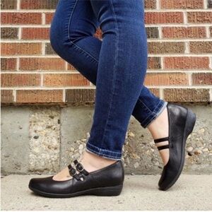 Dansko Dual Strap Black Clogs